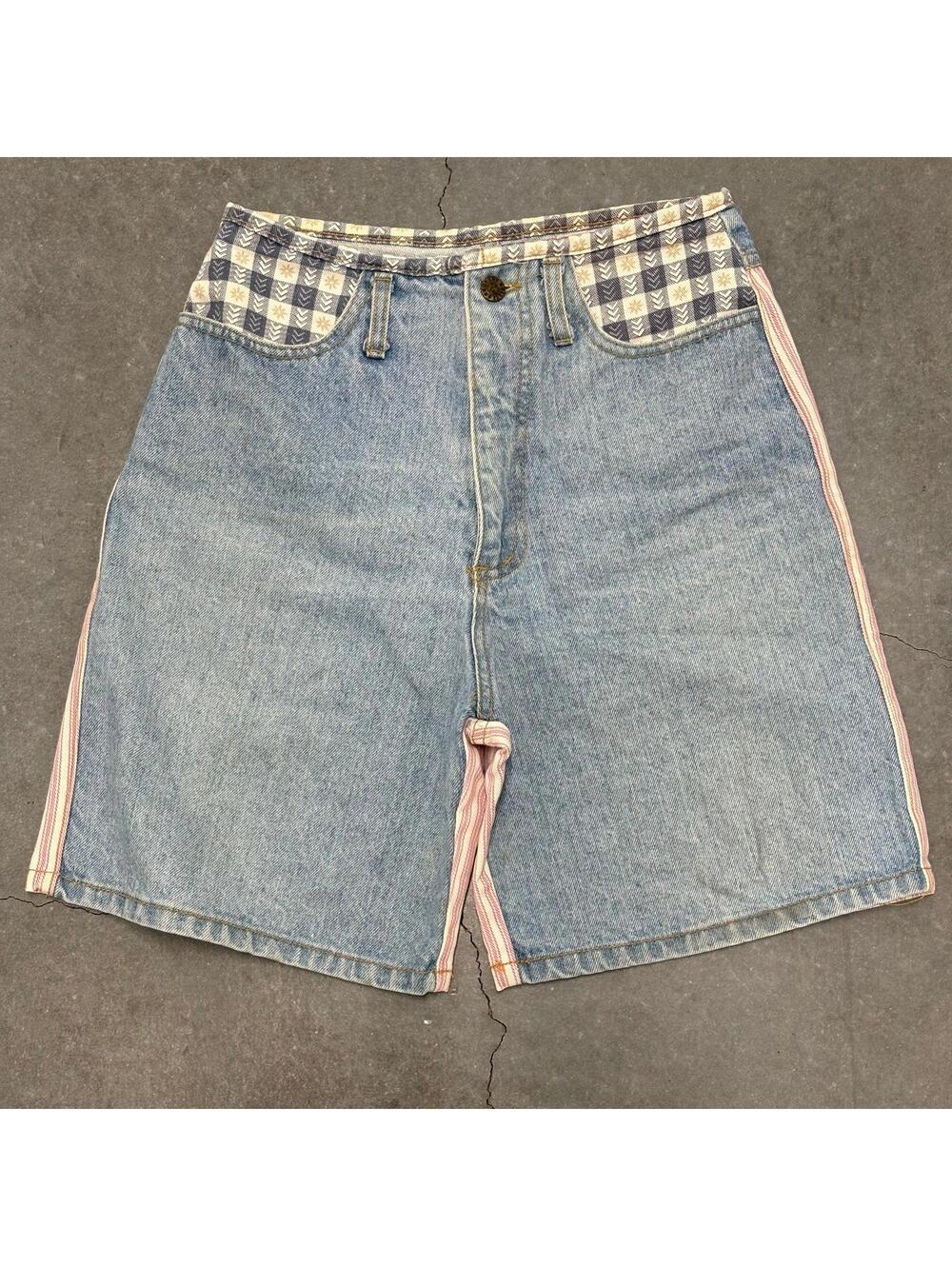 VNTG Not Guilty Girls Denim Patched Shorts
